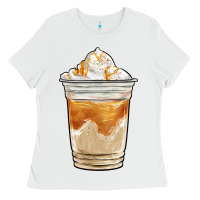 White iced caramel frappuccino coffee Ladies Tee - BarkalooDesign