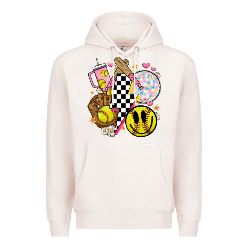 Retro Softball Premium Hoodie by JahusDesignShop | Teevron