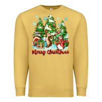 Antique Gold merry christmas rabbits Premium Sweatshirt - Zillion Design Studio