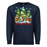 Navy merry christmas rabbits Premium Sweatshirt - Zillion Design Studio