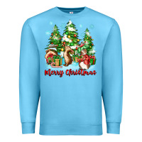 Ocean Blue merry christmas rabbits Premium Sweatshirt - Zillion Design Studio
