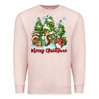 Pale Pink merry christmas rabbits Premium Sweatshirt - Zillion Design Studio