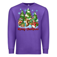 Purple merry christmas rabbits Premium Sweatshirt - Zillion Design Studio