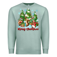 Seafoam merry christmas rabbits Premium Sweatshirt - Zillion Design Studio