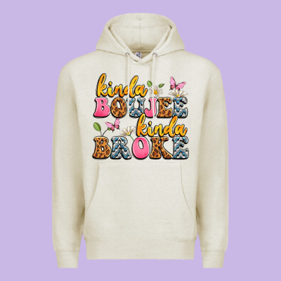 Kinda Boujee Kinda Broke Premium Hoodie Designed By Jahusdesignshop
