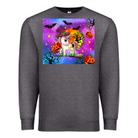 Charcoal Heather halloween unicorn Premium Sweatshirt - Zillion Design Studio