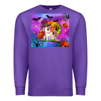 Purple halloween unicorn Premium Sweatshirt - Zillion Design Studio