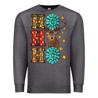 Charcoal Heather Gemstone And Reindeer Christmas Ho Ho Ho Premium Sweatshirt - RanaPortraitStore