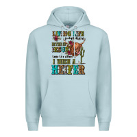 Blue Mist living life somewhere between jesus take the wheel Premium Hoodie - JahusDesignShop