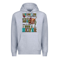 Heather Grey living life somewhere between jesus take the wheel Premium Hoodie - JahusDesignShop