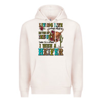 Pale Pink living life somewhere between jesus take the wheel Premium Hoodie - JahusDesignShop