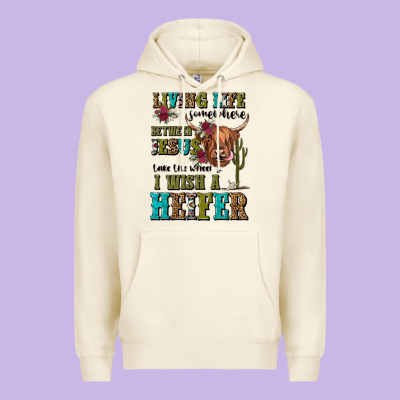 Living Life Somewhere Between Jesus Take The Wheel Premium Hoodie Designed By Jahusdesignshop