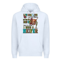 White living life somewhere between jesus take the wheel Premium Hoodie - JahusDesignShop