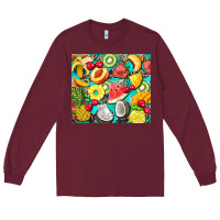 Burgundy summer fruits Long Sleeve Tee - BarkalooDesign
