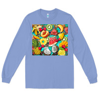 Colony Blue summer fruits Long Sleeve Tee - BarkalooDesign