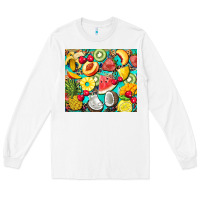White summer fruits Long Sleeve Tee - BarkalooDesign