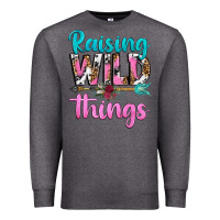 Charcoal Heather raising wild things Premium Sweatshirt - texasbilliewilder