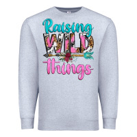 Heather Grey raising wild things Premium Sweatshirt - texasbilliewilder