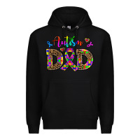 Black rainbow colors autism dad Premium Hoodie - AdoDesignShop
