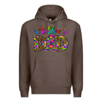 Coffee rainbow colors autism dad Premium Hoodie - AdoDesignShop
