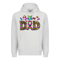Dove Grey rainbow colors autism dad Premium Hoodie - AdoDesignShop