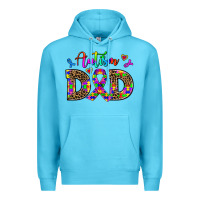Ocean Blue rainbow colors autism dad Premium Hoodie - AdoDesignShop