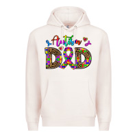 Pale Pink rainbow colors autism dad Premium Hoodie - AdoDesignShop