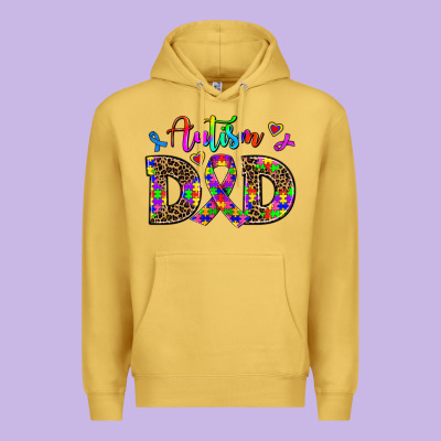 Rainbow Colors Autism Dad Premium Hoodie Designed By Adodesignshop
