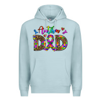 Blue Mist rainbow colors autism dad Premium Hoodie - AdoDesignShop