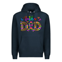 Navy rainbow colors autism dad Premium Hoodie - AdoDesignShop