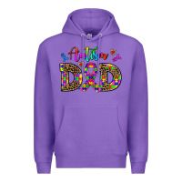 Purple rainbow colors autism dad Premium Hoodie - AdoDesignShop