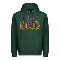Sports Green rainbow colors autism dad Premium Hoodie - AdoDesignShop
