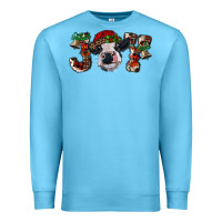 Ocean Blue Christmas Joy Heifer Cow Premium Sweatshirt - RanaPortraitStore