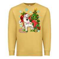 Antique Gold Christmas unicorn Premium Sweatshirt - Zillion Design Studio