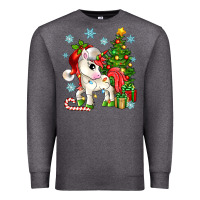 Charcoal Heather Christmas unicorn Premium Sweatshirt - Zillion Design Studio
