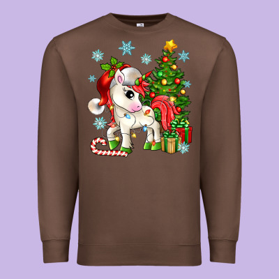 Christmas Unicorn Premium Sweatshirt Designed By Zillion Design Studio
