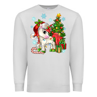 Dove Grey Christmas unicorn Premium Sweatshirt - Zillion Design Studio
