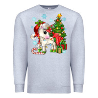 Heather Grey Christmas unicorn Premium Sweatshirt - Zillion Design Studio