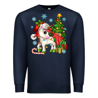Navy Christmas unicorn Premium Sweatshirt - Zillion Design Studio