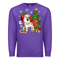 Purple Christmas unicorn Premium Sweatshirt - Zillion Design Studio