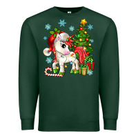 Sports Green Christmas unicorn Premium Sweatshirt - Zillion Design Studio