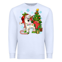 White Christmas unicorn Premium Sweatshirt - Zillion Design Studio