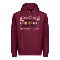 Burgundy sometimes i just have to let god fix it Premium Hoodie - JahusDesignShop
