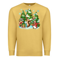 Antique Gold christmas rabbits Premium Sweatshirt - Zillion Design Studio