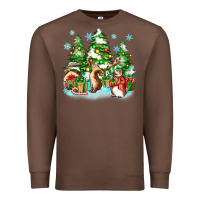 Chestnut christmas rabbits Premium Sweatshirt - Zillion Design Studio