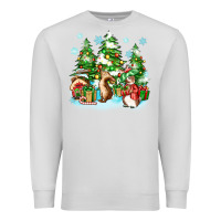 Dove Grey christmas rabbits Premium Sweatshirt - Zillion Design Studio