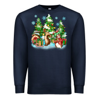 Navy christmas rabbits Premium Sweatshirt - Zillion Design Studio
