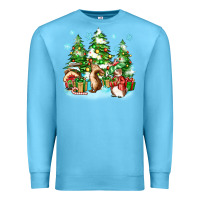 Ocean Blue christmas rabbits Premium Sweatshirt - Zillion Design Studio