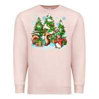 Pale Pink christmas rabbits Premium Sweatshirt - Zillion Design Studio
