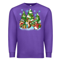 Purple christmas rabbits Premium Sweatshirt - Zillion Design Studio